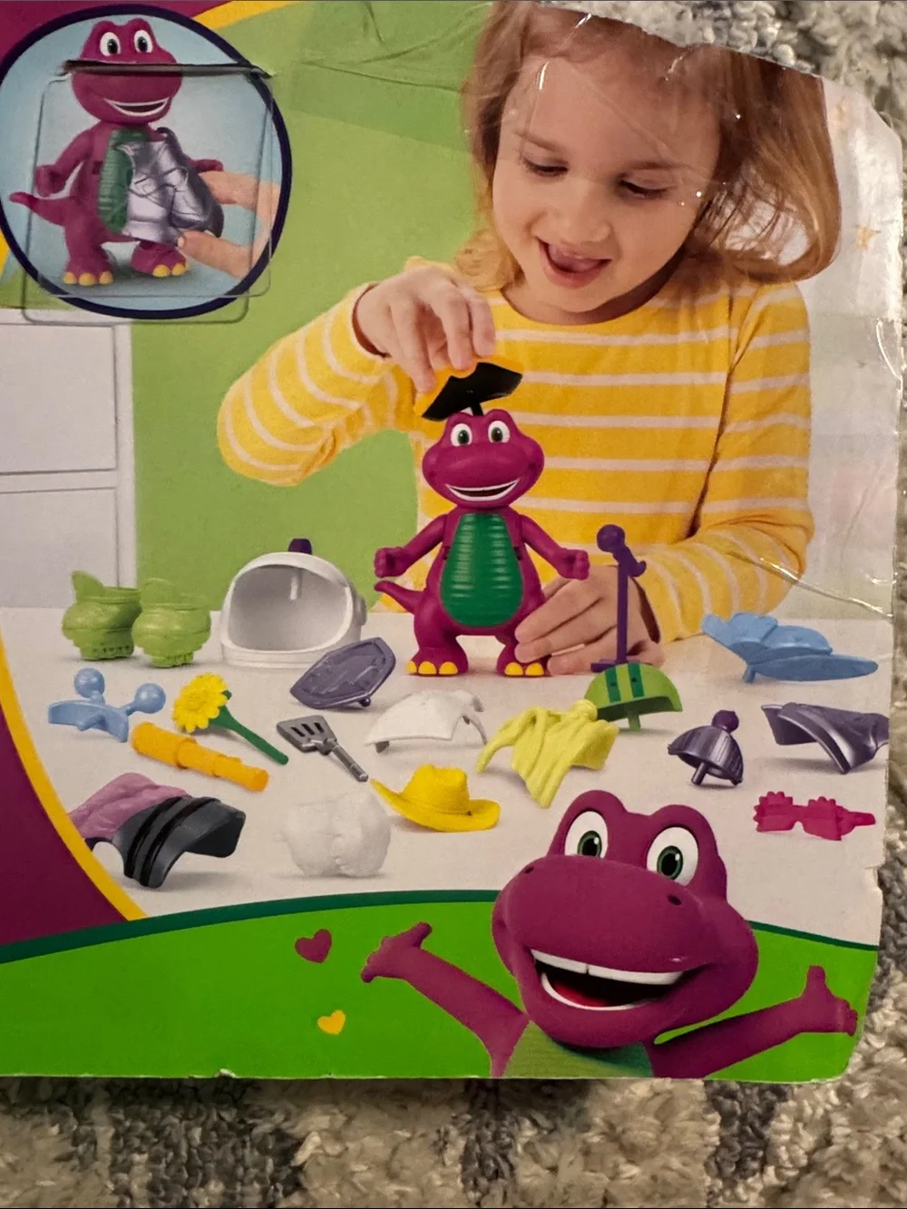 Mattel Barney Dress Up Figure with Purple Main Figure and Multicolor Accessories